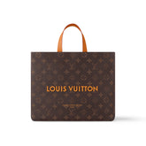 Louis Vuitton Men's Brown Classic Vintage Adjustable Shoulder Strap Embroidered Letter Print Tote Bag - Premium Coated Canvas Leather Bag #75711