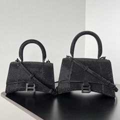 Balenciaga Hourglass Women's Solid Color Full Rhinestone Printed Hourglass Bag Tote Shoulder Crossbody Bags #76123