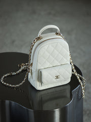 Chanel Women's Solid Color Chain Shoulder Strap Grained Cowhide Mini Backpack Bag Bags #77138