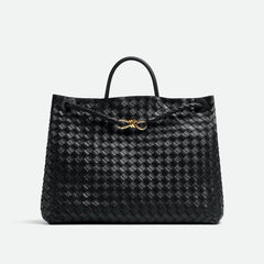 Bottega Veneta Large Andiamo Women's Woven Solid Color Magnetic Clasp Closure Sheepskin Tote Bag Bags #76912