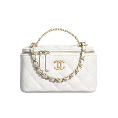 Chanel Women's Solid Color Chain Shoulder Grain Embossed Calfskin Box Bag Tote Shoulder Bags #75595