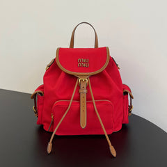 MiuMiu Women's Solid Color Leather Canvas Shoulder Bags Backpacks Bag #75842