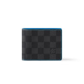 Louis Vuitton Slender Men's Black Checkerboard Printed Canvas Cowhide Card Case Wallet Bag #75932
