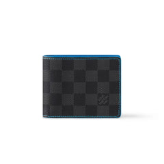 Louis Vuitton Slender Men's Black Checkerboard Printed Canvas Cowhide Card Case Wallet Bag #75932