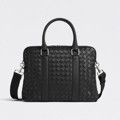 Bottega Veneta Intrecciato Men's Solid Color Adjustable Detachable Shoulder Strap Woven Calfskin Briefcase Handbag Bag Bags #77473