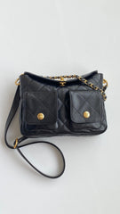 Chanel Supple Twins Women's Solid Color Diamond Pattern Gold Buckle Chain Glossy Cowhide Shoulder Crossbody Bag Bags #76371