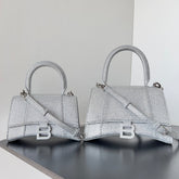 Balenciaga Hourglass Women's Solid Color Full Rhinestone Printed Hourglass Bag Tote Shoulder Crossbody Bags #76123