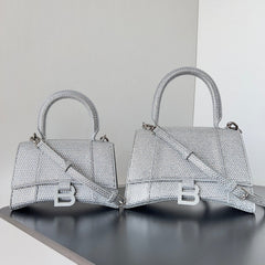 Balenciaga Hourglass Women's Solid Color Full Rhinestone Printed Hourglass Bag Tote Shoulder Crossbody Bags #76123