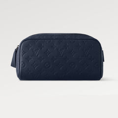 Louis Vuitton DOPP KIT Toiletry Bag Women's Men's Fashion Trend Handbag Luxury Monogram Shadow Embossed Double Zip Wash Bags M14485 Grey M14885 Light Blue M14843 Dark Blue #81236