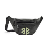 Balenciaga Explorer Men's Letter Print Zipper Closure Black Grained Cowhide Leather Single Shoulder Crossbody Belt Bag Bags #77711