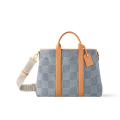 Louis Vuitton Weekend Tote Men's And Women's Solid Colour Detachable Adjustable Shoulder Strap Checkerboard Checkerboard Printing Denim Shoulder Handbag Tote Bag Bags #76851