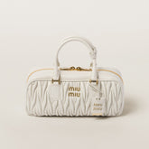 MiuMiu Arcadie matelassé Women's Solid Color Metal Engraved Logo Zipper Closure Leather Shoulder Bag Crossbody Tote Bags #77354