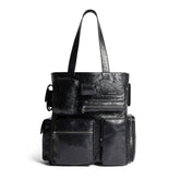 Balenciaga Men's Superbusy Tote Bag Sheepskin Oversized Solid Color Casual Handbag Bags 785296210C81000 #71975