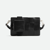 Bottega Veneta Cassette Men's and Women's Solid Color Leather Woven Shoulder Crossbody Bag Bags #75755
