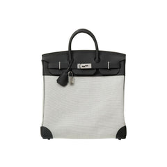 Hermes HacHaut A Courroies 40 HACG40 Women's Silver Buckle Canvas And Cowhide Colour Blocked Handbag Bag Bags #77113