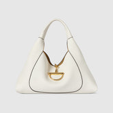 Gucci Softbit Women's Solid Color Horsebit Buckle Leather Tote Shoulder Bag Bags #76195