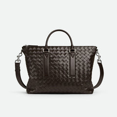 Bottega Veneta Intrecciato Men's Solid Color Adjustable Detachable Shoulder Strap Woven Calfskin Briefcase Handbag Bag Bags #77518