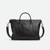 Bottega Veneta Intrecciato Men's Solid Color Adjustable Detachable Shoulder Strap Woven Calfskin Briefcase Handbag Bag Bags #77518