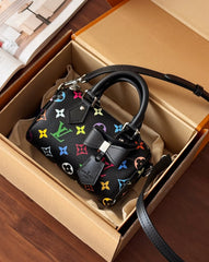 Louis Vuitton LV x TM Nano Speedy Women's Colorful Monogrammed Canvas Leather Tote Shoulder Bag Bags #76129