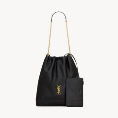 SAINT LAURENT JAMIE POCHON Women's Solid Colour Suede Leather Metal Chain Tote Shoulder Bag Bags #76824