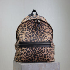 CITY Saint Laurent Embroidered Letter Fabric Leather Panel Backpack Schoolbag Bag Bags #76462