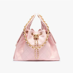 Chanel Women's Classic Double C Logo Solid Color Cowhide & Leather Tote Shoulder Bag Bags #77512