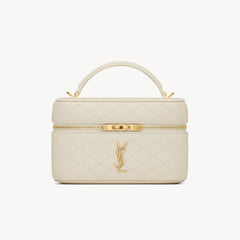 SAINT LAURENT GABY VANITY BAG Ladies Solid Color Detachable Adjustable Shoulder Strap Lambskin Shoulder Handbag Cosmetic Bag #76574
