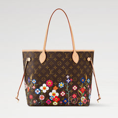 Louis Vuitton LV x TM Neverfull MM Women's Logo Printed Leather Tote Shopping Bag Shoulder Bags M13271 #76323