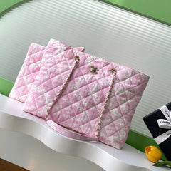 Chanel Women's Solid Color Chain Cherry Blossom Print Cotton Shoulder Bag Bags #77446