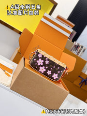 Louis Vuitton LV x TM POCHETTE ACCESSOIRES Women's Detachable Chain Letter Print Coated Canvas Quilted Leather Shoulder Handbag Bag Bags #76639
