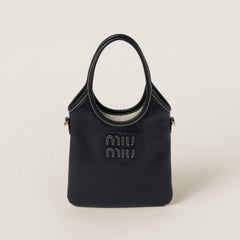 MiuMiu IVY Women's Solid Colour Embroidered Letter Print Canvas and Leather Handbag Tote Bag Bags #76817