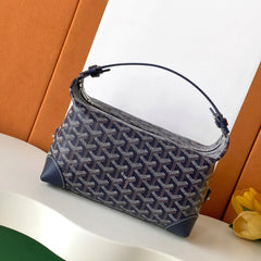 GOYARD Men's and Women's Solid Color Printed Zipper Leather Handbag Storage Bag Bags #77775