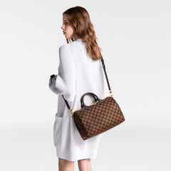 Louis Vuitton SPEEDY BANDOULIÈRE 30 Men's Women's Vintage Handbag Damier Ebene Canvas Checkerboard Fashion Luxury  Bag Bags N40590 #81157