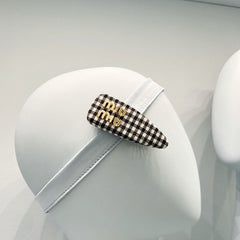 MiuMiu Women's Black and White Checkered Printed Hair Bands Headbands Hair Bands Hair Clips Jewelry #75549