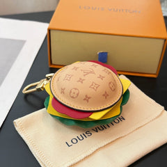 Louis Vuitton Letter-printed Leather Hamburger-shaped Earphone Bag Bags Charm #77581