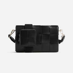 Bottega Veneta Cassette Men's and Women's Solid Color Leather Woven Shoulder Crossbody Bag Bags #75755