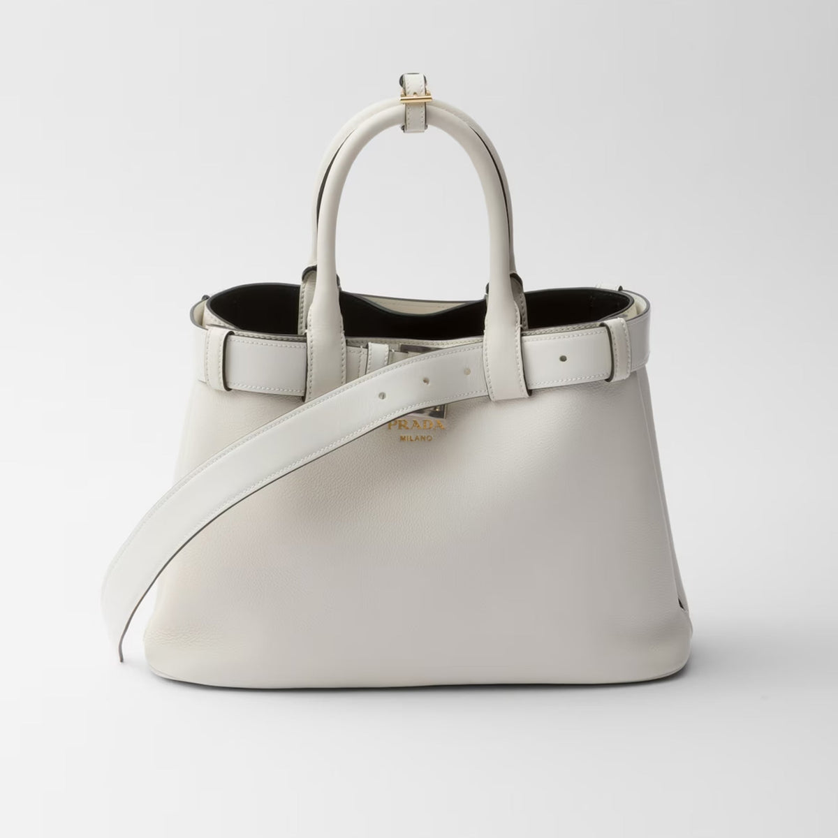 Prada Men's And Women's Buckle Leather Drawstring Handbag Large And Small Collection Fashion Trend Bag Bags 1BA434_2CY9_F03BH_V_OBO #76655