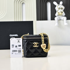 Chanel Women's Solid Color Chain Shoulder Grain Embossed Calfskin Box Bag Tote Shoulder Bags #75941