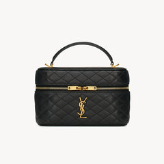 SAINT LAURENT GABY VANITY BAG Ladies Solid Color Detachable Adjustable Shoulder Strap Lambskin Shoulder Handbag Cosmetic Bag #76574