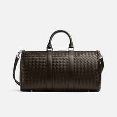 Bottega Veneta Intrecciato Men's Solid Color Adjustable Detachable Shoulder Strap Woven Calfskin Travel Bag #77472