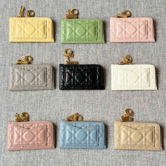 Dior Lady Dior Cosmos Zipped Card Holder Women's Fashion Temperament Logo Solid Colour Metal Decoration Card Case Card Holder Bag Bags S0965ONMJ  #81143
