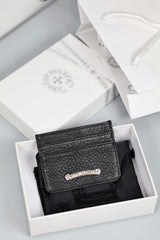 Chrome Hearts Luxury Fashion Trend Italian Cowhide 925 Sterling Silver Accessories Couple Men's And  Women's Models Folding Card Case Card Holder Bags Bag #76516