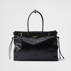 Prada Bonnie Soft Lux Women's Series Solid Color Oil-Waxed Leather Logo Handbag Casual Crossbody Bag Bags #77824