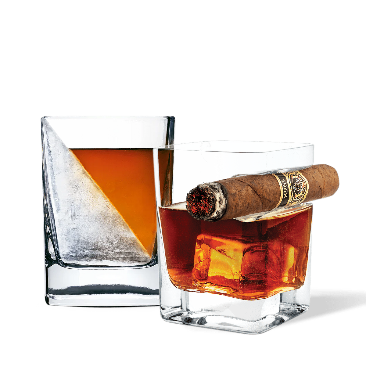 Whiskey Wedge + Cigar Glass Bundle